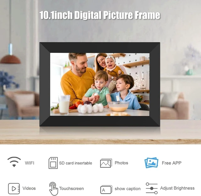 Alt view image 5 of 6 - Digital Picture Frame WiFi 10.1 Inch Smart Digital Photo Frame with 1280x800 IPS HD Touch Screen, Auto-Rotate and Slideshow, Easy Setup to Share Photos or Videos Remotely via App from Anywhere