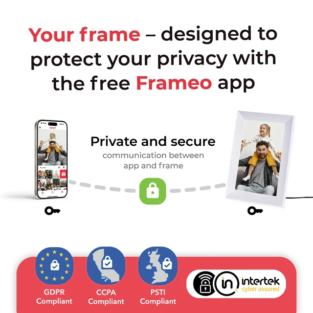 Alt view image 5 of 7 - Frameo White 10.1 Inch Smart WiFi Digital Photo Frame,Digital Picture Frame Wi-Fi with 32GB Storage & SD Slot, Electronic Picture Frame IPS Touch Screen with Auto-Rotate, Gifts for Mom, House Warming