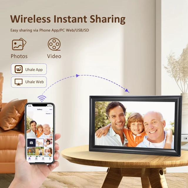 Alt view image 3 of 7 - 16 Inch Large Digital Picture Frame, WiFi Digital Photo Frame with 1920 * 1080 IPS Touchscreen, 32GB Storage, Auto-Rotate, Wall Mountable, Easy Setup, Slideshow Photos and Videos