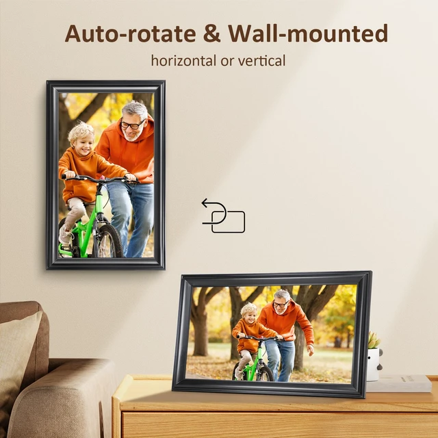 Alt view image 4 of 7 - 16 Inch Large Digital Picture Frame, WiFi Digital Photo Frame with 1920 * 1080 IPS Touchscreen, 32GB Storage, Auto-Rotate, Wall Mountable, Easy Setup, Slideshow Photos and Videos