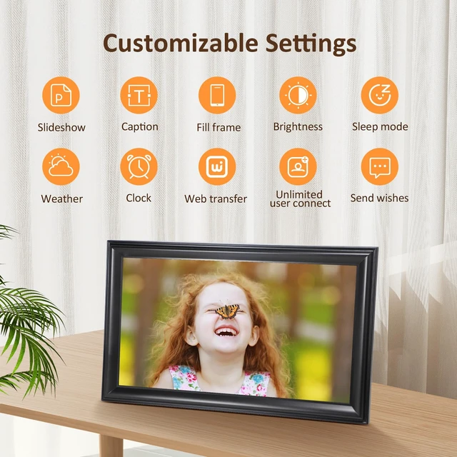 Alt view image 6 of 7 - 16 Inch Large Digital Picture Frame, WiFi Digital Photo Frame with 1920 * 1080 IPS Touchscreen, 32GB Storage, Auto-Rotate, Wall Mountable, Easy Setup, Slideshow Photos and Videos