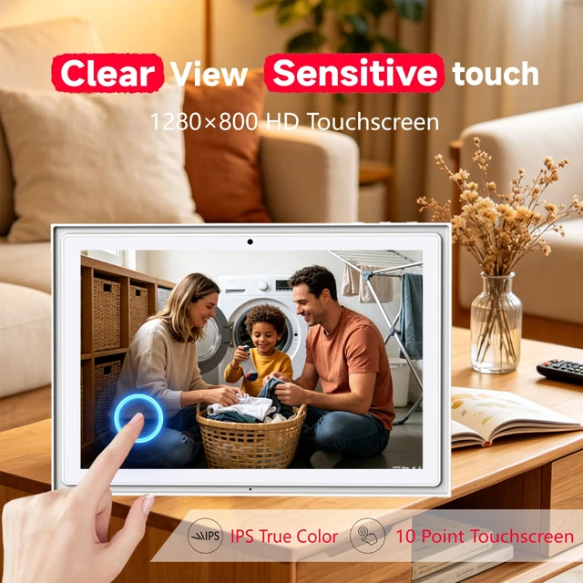 Alt view image 3 of 7 - 10.1Inch WiFi Digital Picture Frame, 32GB, Frameo App, Touchscreen | Multi-Format Photo & Video Playback, Offline Viewing, No Monthly Subscription, USB & microSD Transfer, Easy Family Sharing