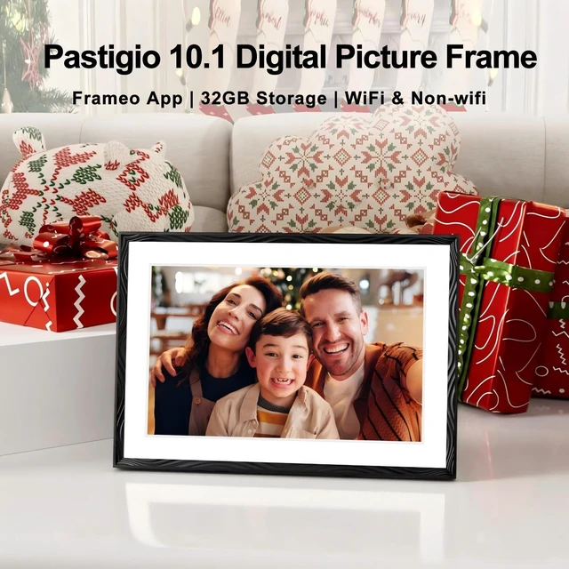 Alt view image 2 of 7 - Frameo Digital Picture Frame, 10.1'' Frameo Digital Photo Frame WiFi, 32GB 1280*800 HD Touch Screen Digital Photo Frame for Wall, Share Photo Video, Birthday Gifts for Women, Wedding Gifts for Couple