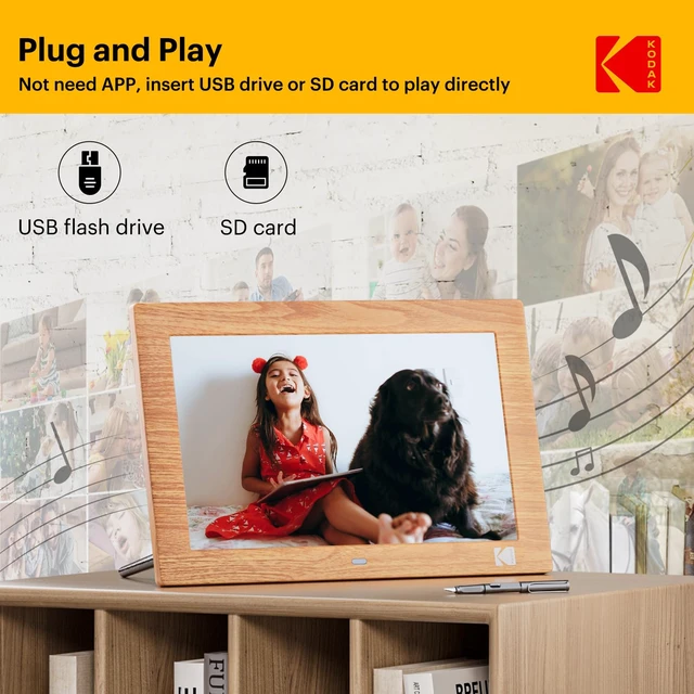 Alt view image 4 of 7 - 10.1 Inch Digital Picture Frame with Remote Control, 1280x800 HD Display Digital Photo Frame, USB or SD Card Required, Auto-Rotate, Supports Photo/Video/Music/Calendar/Slideshow