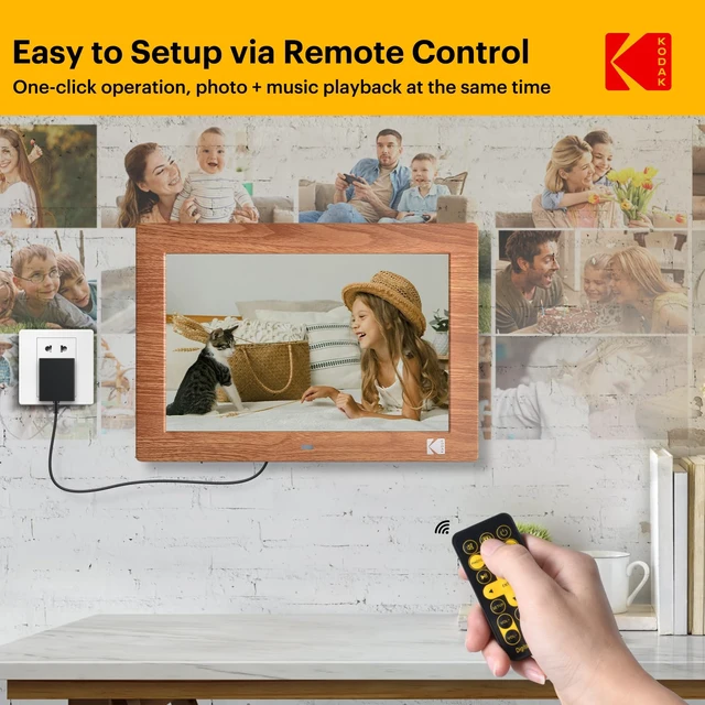 Alt view image 5 of 7 - 10.1 Inch Digital Picture Frame with Remote Control, 1280x800 HD Display Digital Photo Frame, USB or SD Card Required, Auto-Rotate, Supports Photo/Video/Music/Calendar/Slideshow