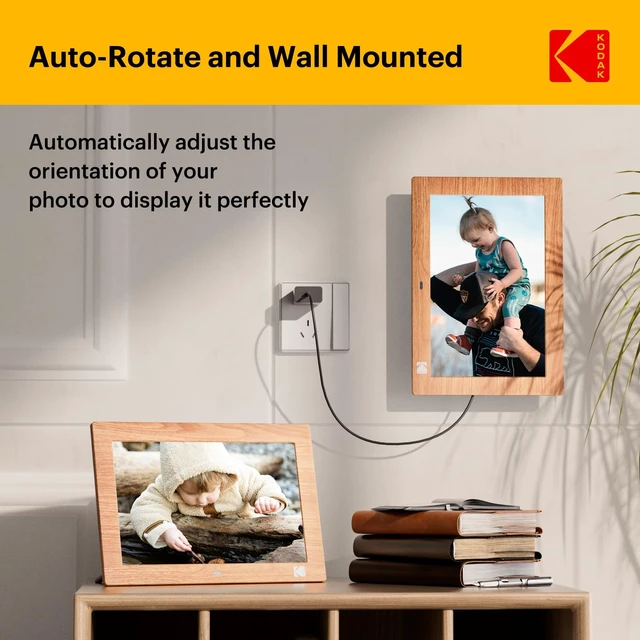 Alt view image 6 of 7 - 10.1 Inch Digital Picture Frame with Remote Control, 1280x800 HD Display Digital Photo Frame, USB or SD Card Required, Auto-Rotate, Supports Photo/Video/Music/Calendar/Slideshow