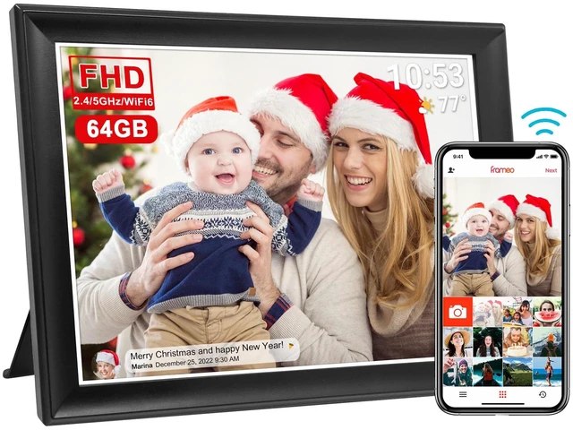 Main image of 64GB FRAMEO 10.5 Inch Smart WiFi Digital Photo Frame 1920x1280 FHD IPS LCD Touch Screen, Auto-Rotate, 64GB Storage, Support SD Card & USB Drive, Share Moments Instantly via Frameo App from Anywhere