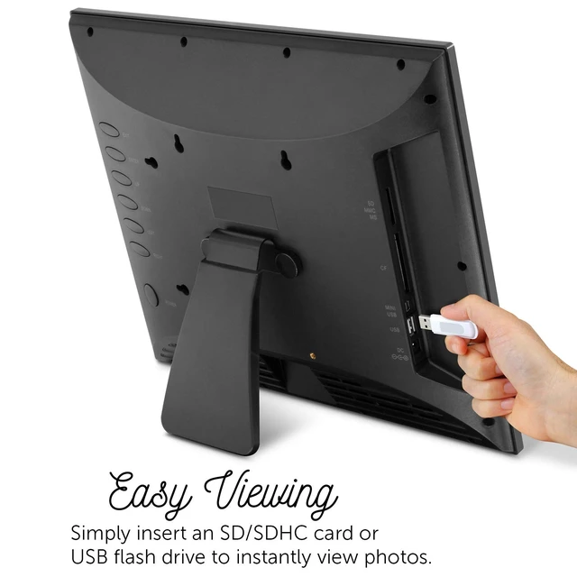 Alt view image 3 of 4 - 8 Inch LCD Digital Photo Frame with Auto Slideshow Using USB SD/SDHC (ADPF08SF) - Black