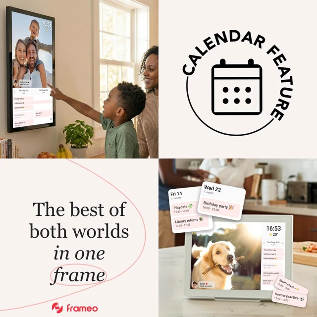 Alt view image 2 of 7 - FRAMEO 10.1 inch Digital Photo Frame WiFi HD IPS Touch Screen Digital Picture Frame Expandable Storage via USB or SD Card, Easy Setup Share Photo or Video via Frameo APP, gift for Dad
