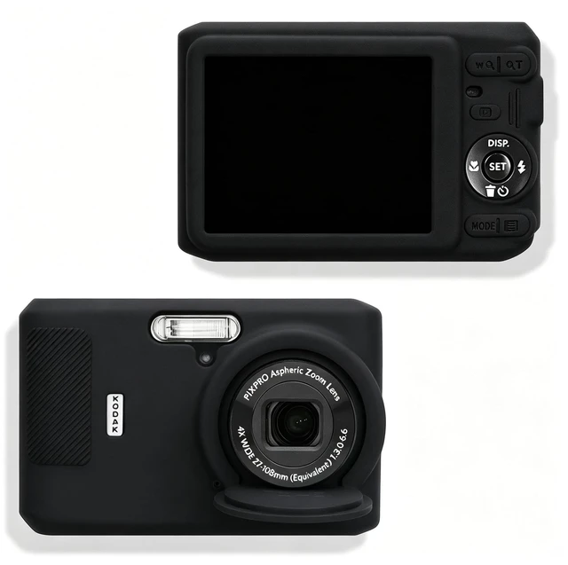 Main image of Silicone Case for Kodak PIXPRO FZ45 Camera,Kodak FZ45 Cover - Black | Kodak FZ45 Accessories,Soft Silicone Protective Case, Anti-Scratch Shell with Removable Lens Cover