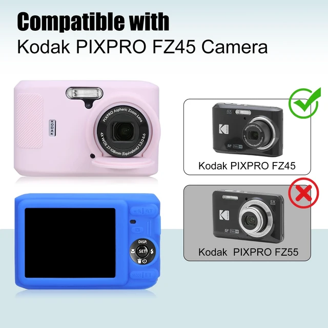 Alt view image 5 of 7 - Silicone Case for Kodak PIXPRO FZ45 Camera,Kodak FZ45 Cover - Black | Kodak FZ45 Accessories,Soft Silicone Protective Case, Anti-Scratch Shell with Removable Lens Cover
