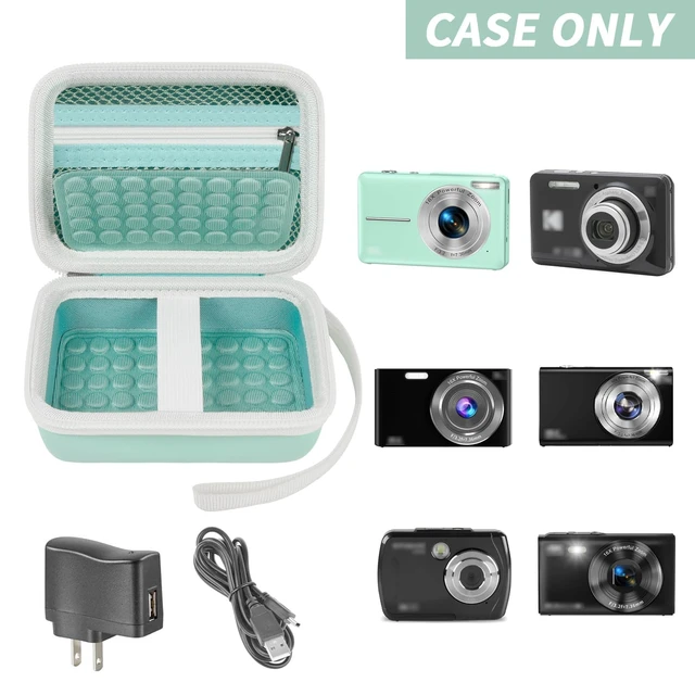 Alt view image 2 of 7 - Camera Case for KODAK PIXPRO FZ45/FZ55 with Bump Divider | For CAMKORY DC403 and for Canon IXUS 285 HS; Raised Bump Divider, Elastic Strap and Mesh Pocket, Green, Case Only