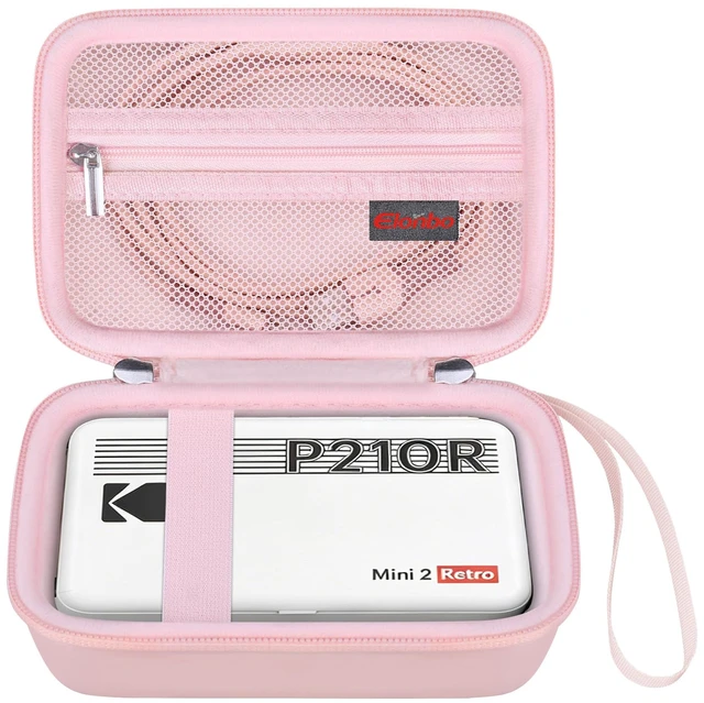 Main image of Carrying Case for KODAK Mini 2 Retro 2x3 P210R 4PASS Portable Photo Printer/Kodak Mini Shot 2 Retro C210R 4PASS 2-in-1 Instant Digital Camera, Mesh Bag fits Film Cartridge Photo Paper, Pink