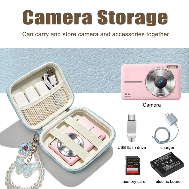 Alt view image 2 of 7 - Digital Camera Case Small,Compatible with KODAK PIXPRO FZ45 FZ55 case Blue | canon powershot elph 360 case,CAMKORY DC403,Hard EVA Travel Carry Cute Case Bag,Hard Shell Camera Pouch with Mesh Pocket
