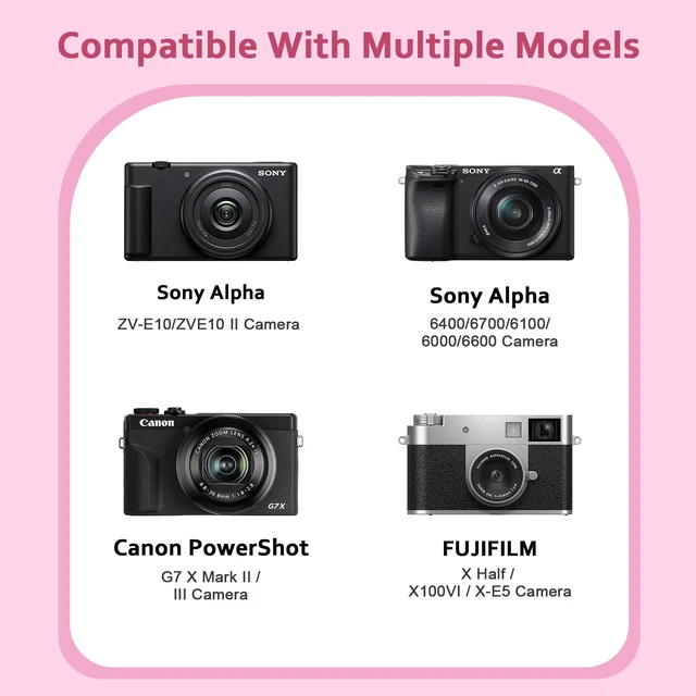 Alt view image 2 of 7 - Hard Case for Sony a6400/a6700/a6100/a6000/a5000/a5100/ZV-E10/ZVE10 II or Fujifilm X100VI / X100V Digital Camera (Pink)