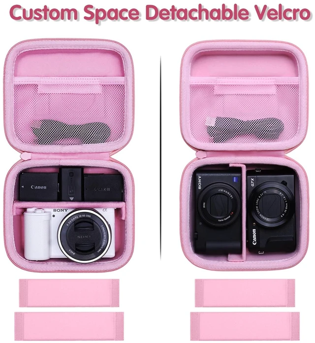 Alt view image 6 of 7 - Hard Case for Sony a6400/a6700/a6100/a6000/a5000/a5100/ZV-E10/ZVE10 II or Fujifilm X100VI / X100V Digital Camera (Pink)