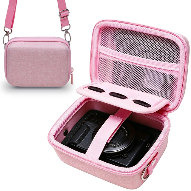 Main image of Camera Case Bag Compatible with Canon PowerShot G7 X Mark III, Mark II, SX740 HS, Sony ZV-1, KODAK PIXPRO WPZ2 Digital 4K Vlogging Camera, Point and Shoot 4K Video Camera Bag, Pink (Case Only)