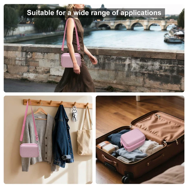 Alt view image 6 of 7 - Camera Case Bag Compatible with Canon PowerShot G7 X Mark III, Mark II, SX740 HS, Sony ZV-1, KODAK PIXPRO WPZ2 Digital 4K Vlogging Camera, Point and Shoot 4K Video Camera Bag, Pink (Case Only)