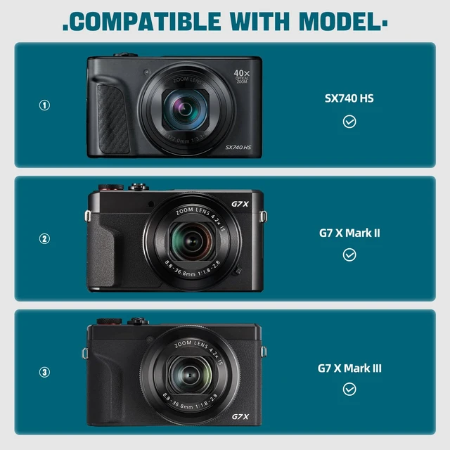 Alt view image 3 of 7 - Case for Canon PowerShot SX740/ SX730/720/ G7 X Mark II III Camera, Black | Protective Carry Bag, Shockproof Shell, Dust Resistant, Accessory Storage Pocket, Compact Portable, Travel & Photography Use