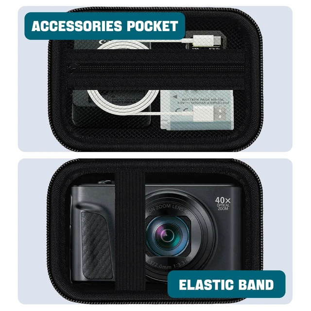 Alt view image 7 of 7 - Case for Canon PowerShot SX740/ SX730/720/ G7 X Mark II III Camera, Black | Protective Carry Bag, Shockproof Shell, Dust Resistant, Accessory Storage Pocket, Compact Portable, Travel & Photography Use