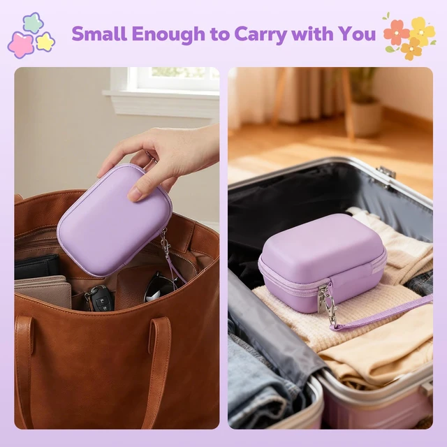 Alt view image 7 of 7 - Digital Camera Case for KODAK PIXPRO FZ55/FZ45,SD Card Slots, Purple | Small Cute Travel Carrying Protective Camera Case Bag for CAMKORY DC403 FHD 1080P/Canon IXUS 285 HS/STUOGYUM DC402-AF