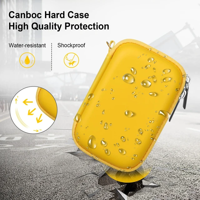 Alt view image 4 of 7 - Carrying Case for CHUZHAO Vintage Mini Digital Camera, Yellow | Portable TLR Style Retro Camera Bag, Mesh Pocket fits USB Cable, SD Card, Case Only