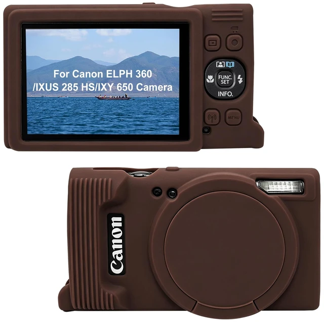 Main image of Protective Case for Canon PowerShot ELPH 360/ IXY 650 Digital Camera | For IXUS 285 HS/ ELPH 360 HS Soft Silicone Cover with Removable Lens Cover, Brown (Case Only)
