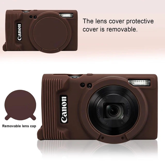 Alt view image 5 of 7 - Protective Case for Canon PowerShot ELPH 360/ IXY 650 Digital Camera | For IXUS 285 HS/ ELPH 360 HS Soft Silicone Cover with Removable Lens Cover, Brown (Case Only)