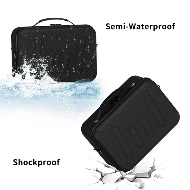 Alt view image 3 of 6 - Hard Shell Camera Case Compatible with Canon EOS Rebel T7/R50/R100 and More DSLR & Mirrorless Cameras Portable Travel Bag with Adjustable Dividers, Mesh Pocket & Shoulder Strap (Black)