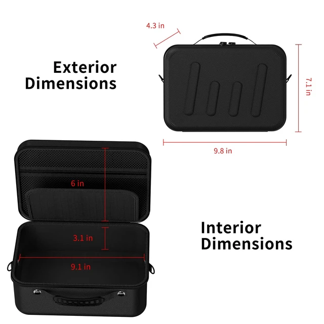 Alt view image 5 of 6 - Hard Shell Camera Case Compatible with Canon EOS Rebel T7/R50/R100 and More DSLR & Mirrorless Cameras Portable Travel Bag with Adjustable Dividers, Mesh Pocket & Shoulder Strap (Black)