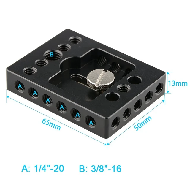 Alt view image 2 of 6 - Camera Baseplate with 1/4" & 3/8" Thread Hole for DSLR Camera Cage