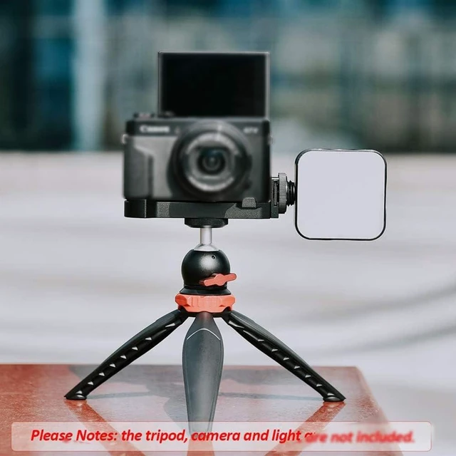 Alt view image 3 of 7 - Camera Extension Base Plate for Canon G7X Mark III and Mark II | Aluminum Alloy Camera Plate,Video Shooting,Vlogging Accessories, Microphone Light Bracket with Cold Shoe Mount