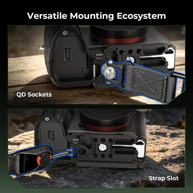 Alt view image 6 of 7 - A7R VI Baseplate, Mount Plate for Sony Alpha 7R VI, 98g Lightweight, Plate for Arca-Swiss, 1/4"-20 Threaded Holes, Ergonomics Design