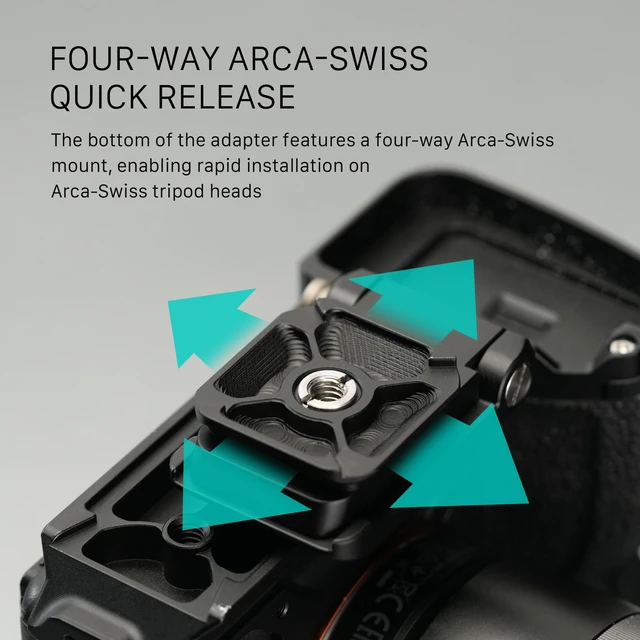 Alt view image 5 of 7 - Foldable ARCA Baseplate Black | Vertical and Horizontal Configurations | Single Unlock Button | 90° Swivel Mount | Weighs Only 2.45 Ozs and Support 6.6 Lbs | TA-FAB-B