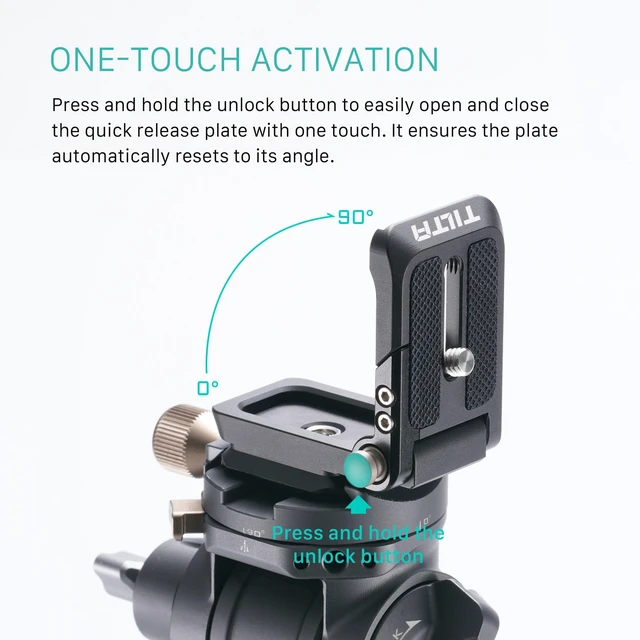 Alt view image 6 of 7 - Foldable ARCA Baseplate Black | Vertical and Horizontal Configurations | Single Unlock Button | 90° Swivel Mount | Weighs Only 2.45 Ozs and Support 6.6 Lbs | TA-FAB-B
