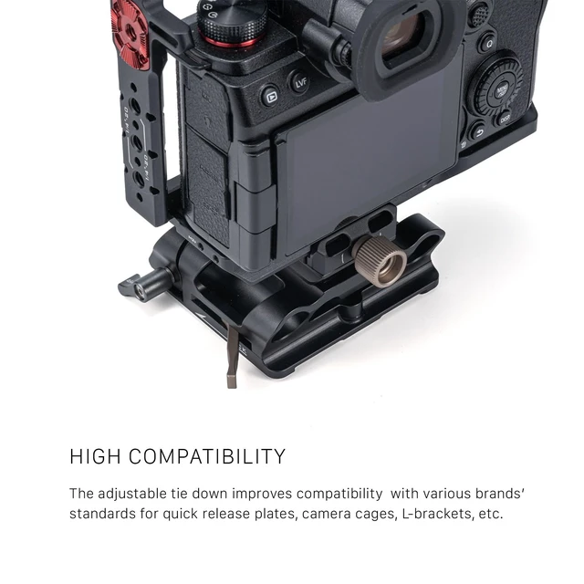 Alt view image 5 of 6 - Universal ARCA Quick Release Baseplate | 1/4"-20 and 3/8"-16 Threads | Lightweight Aluminum Alloy Construction | Black | TA-UABP-B