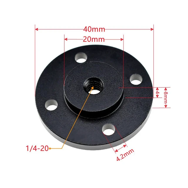 Alt view image 2 of 2 - Shoe Mount Plate Wall Mount 1/4 3/8 inch Thread Tripod Adapter Holder for Magic Arm Monitor Light Flash DSLR Camera (D40mm 1/4 Hole)