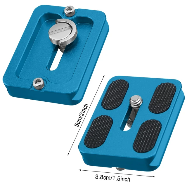 Alt view image 2 of 7 - Quick Release Plate Tripod 1/4-20 DSLR,Pu50,Blue | Tripod Mount Plate, Camera Tripod Mount for DSLR Camera Tripod Ball Head , Metal, 1.9 x 1.5 x 0.4 Inch