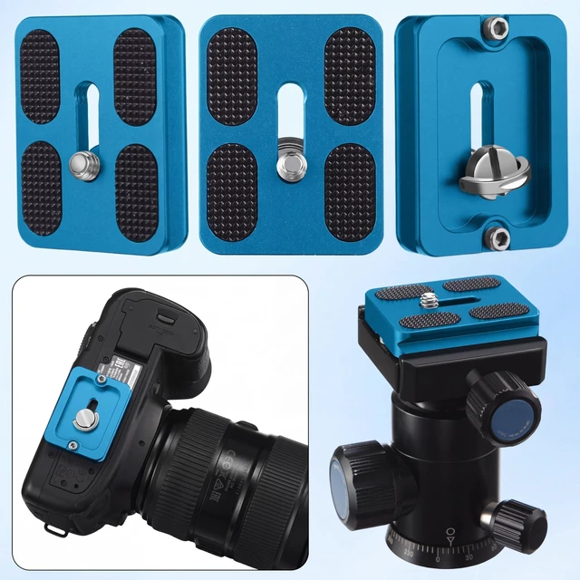Alt view image 5 of 7 - Quick Release Plate Tripod 1/4-20 DSLR,Pu50,Blue | Tripod Mount Plate, Camera Tripod Mount for DSLR Camera Tripod Ball Head , Metal, 1.9 x 1.5 x 0.4 Inch