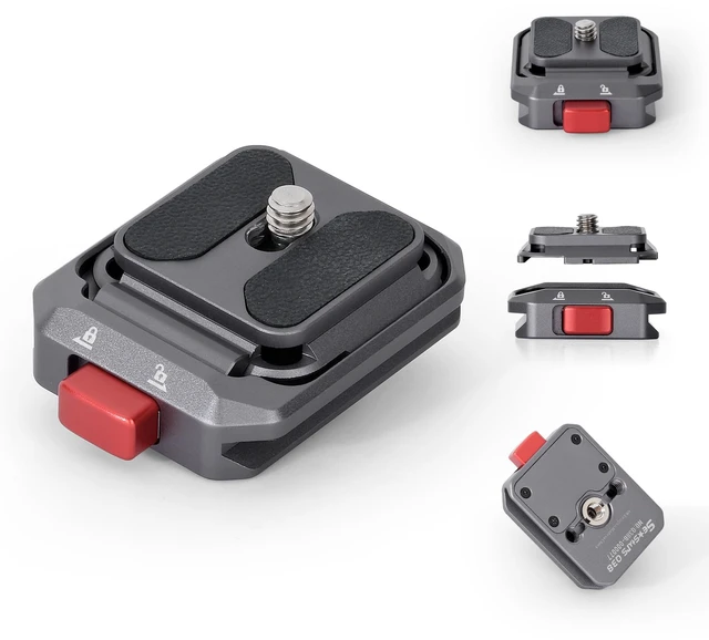 Main image of Q38 Quick Release Plate Camera Tripod Mount Adapter | QR Adapter with 1/4" Screw Compatible with Sony Canon DSLR Cameras, Tripods Monopods Sliders Stabilizers Monitors