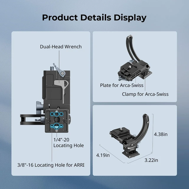 Alt view image 3 of 7 - Horizontal-to-Vertical Mount Plate Kit for Mirrorless Cameras | Tripod Mount Ring Lens Mount with Quick Release Plate for Arca Type, for Sony, for FUJIFILM, for Nikon, for Canon