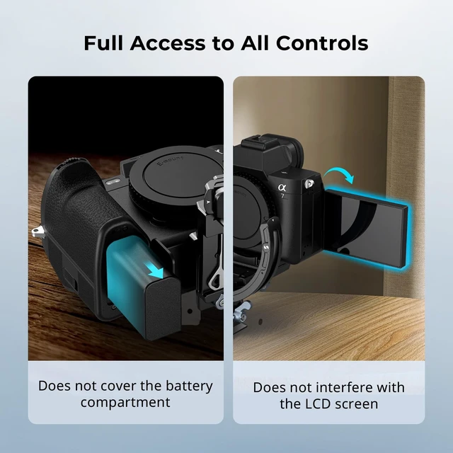 Alt view image 7 of 7 - Horizontal-to-Vertical Mount Plate Kit for Mirrorless Cameras | Tripod Mount Ring Lens Mount with Quick Release Plate for Arca Type, for Sony, for FUJIFILM, for Nikon, for Canon
