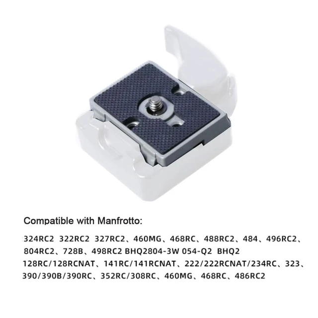 Alt view image 5 of 6 - Quick Release Plate 1/4" Screw Compatible with Manfrotto 200PL-14 322RC2 324RC2 488RC2 496RC2 Camera Tripod Head (Pack of 2)