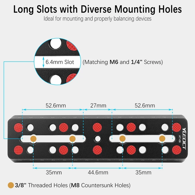 Alt view image 3 of 7 - 160mm/6.3" Telescope Rail Bar Vixen Style Dovetail Mounting Plate | with M6 1/4" 3/8" Camera Screw for Telescope Saddle Mount Base OTA Equatorial Head Tripod Adapter Sky Astrophotography