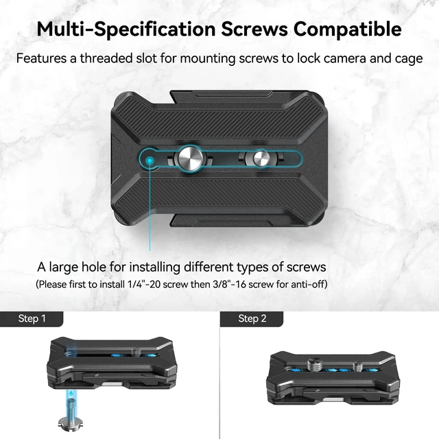 Alt view image 4 of 7 - Quick Release Plate for Arca-Type with Foldable Quadruped Support | 44.1lb (20kg) load capacity, fits lenses up to 5.9in (15cm), anti-twist non-slip design.