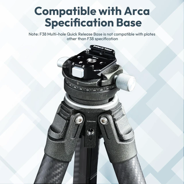 Alt view image 6 of 7 - F38 Quick Release Kit V2, Quick Release System, Base and Plate with 1/4" and 3/8" Screw Thread for Tripod, Monopod, Stabilizer, Slider - F38B3404