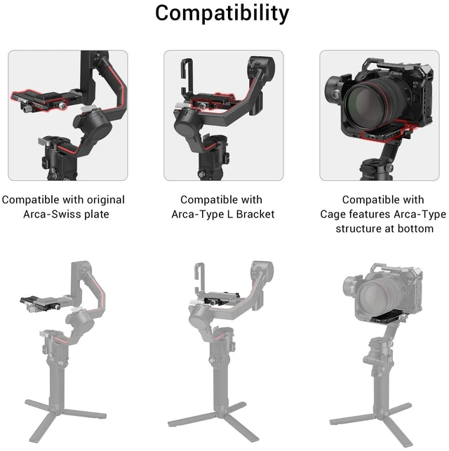 Alt view image 3 of 7 - 5.5'' Camera Quick Release Plate for Arca-Swiss for DJI Gimbal | for DJI RS 5 / RS 4 / RS 4 Pro / RS 3 Pro / RS 3 / RS 2 / RSC 2 & for Ronin-S