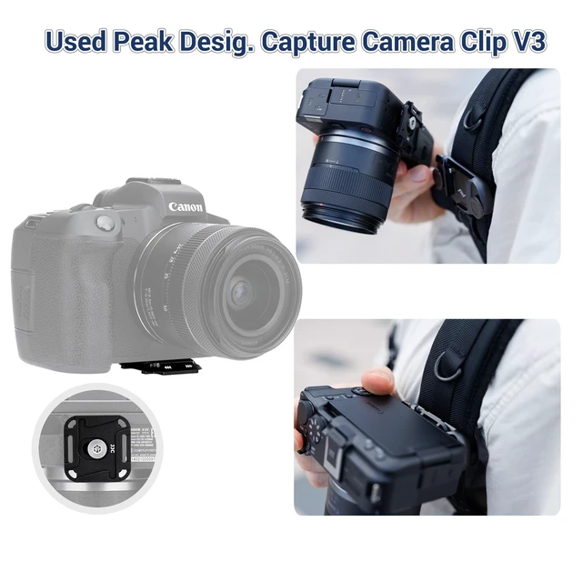 Alt view image 2 of 7 - 2 Pack 38mm Camera Mount Plate, Arca Swiss Quick Release Plate & Clamp V3 with 4-Sided QR Compatible with Capture Camera Clip V3, Aluminum for Tripod Monopod Strap