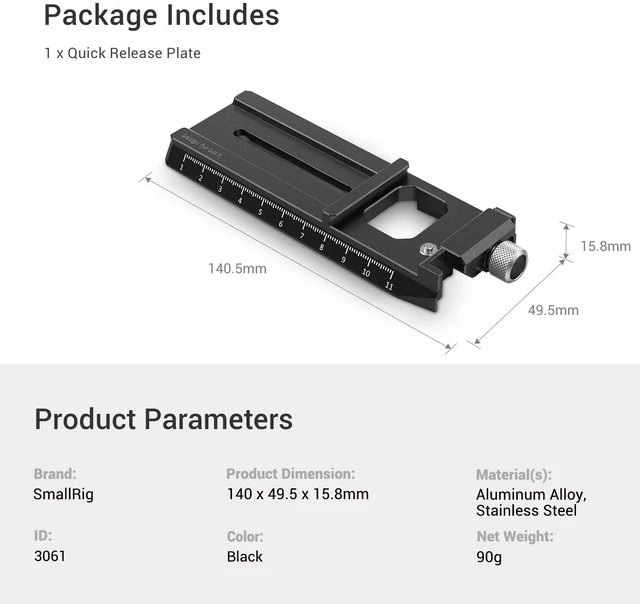 Alt view image 6 of 7 - 5.5'' Camera Quick Release Plate for Arca-Swiss for DJI Gimbal | for DJI RS 5 / RS 4 / RS 4 Pro / RS 3 Pro / RS 3 / RS 2 / RSC 2 & for Ronin-S
