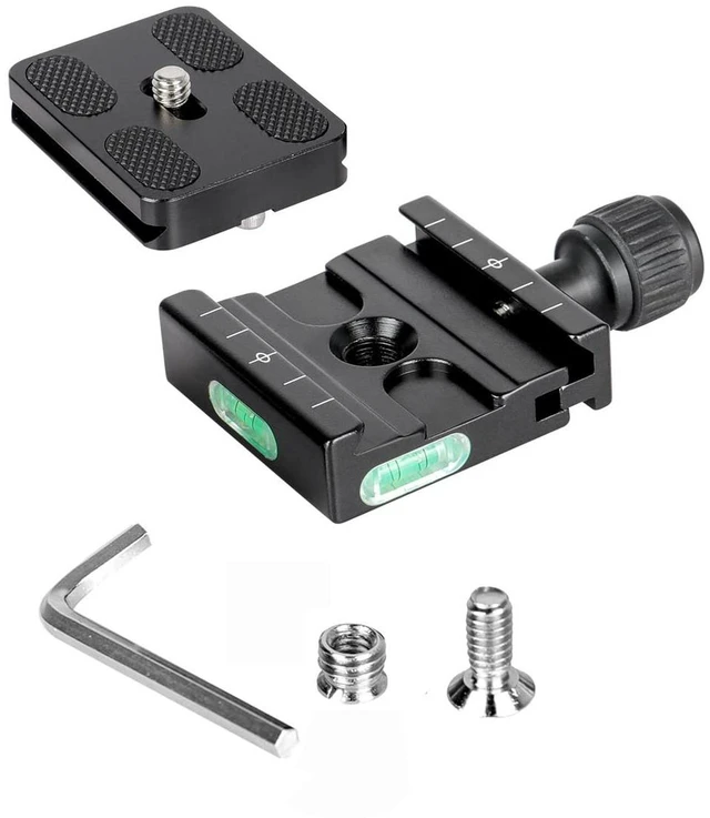 Main image of 50mm Arca Swiss Quick Release Plate & Clamp Set | Aluminum QR Plate Adapter with 3/8"&1/4" Screw for DSLR Camera Tripod Ball Head Monopod Gimbal Stabilizer